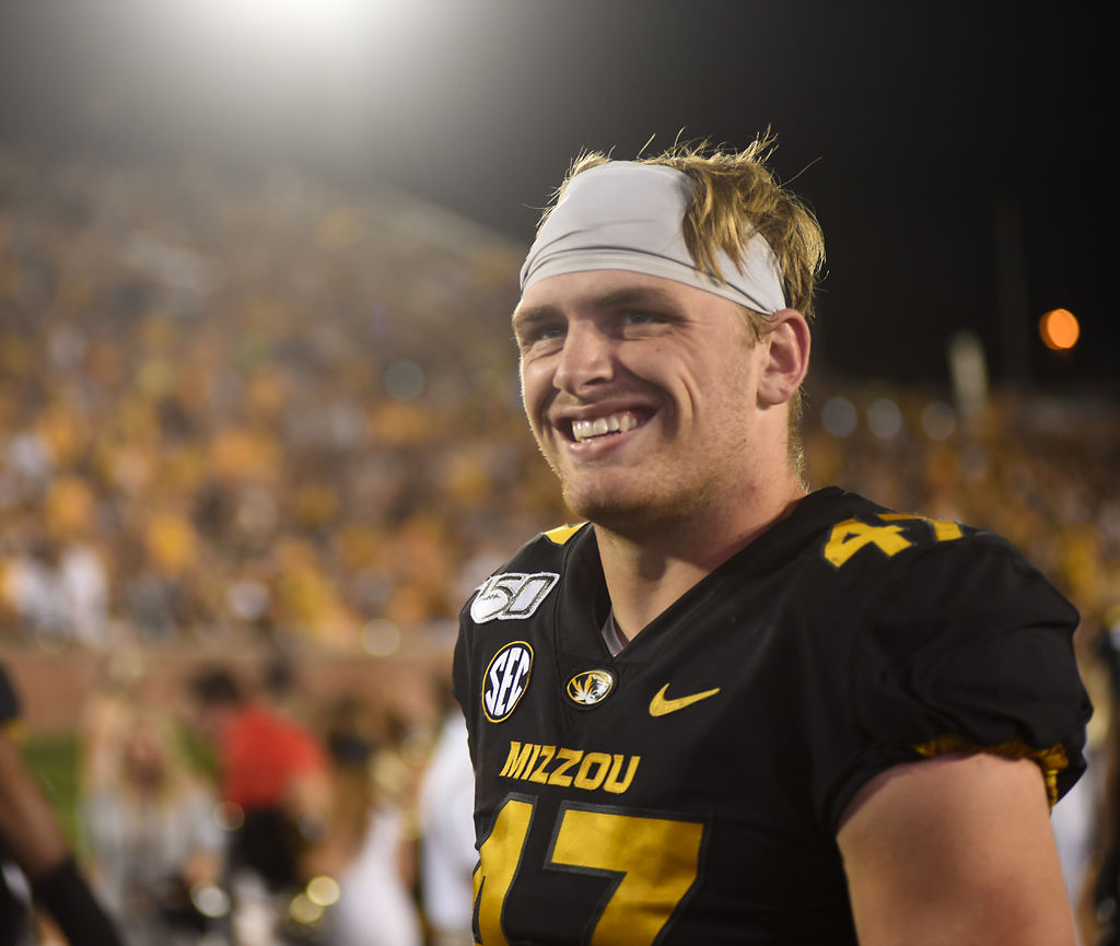 Cale Garrett shows off a big grin